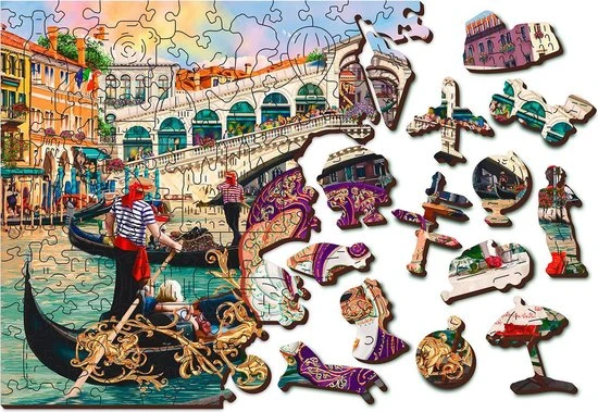 Puzzel Wooden puzzle Venice carnival XL 600 stukjes