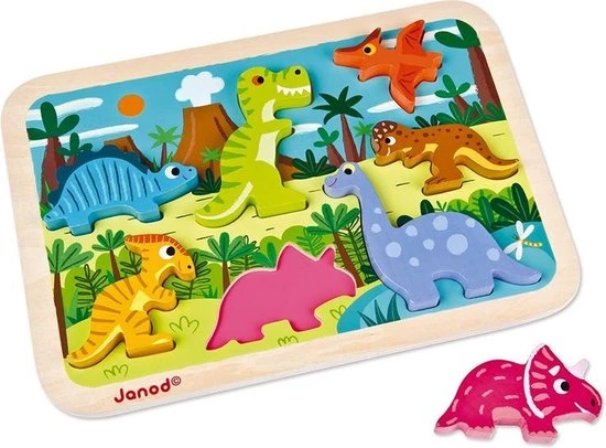Janod Chunky Puzzel - Dinosaurus