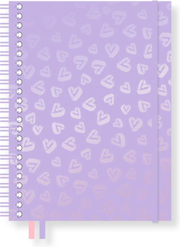 Collegeblok Purple Passion A4 HC lijn 70grs 160 blz kantlijn