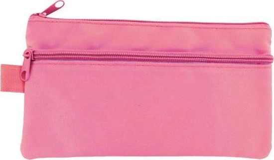 Pennenetui plat, 21x11cm roze Kangaro