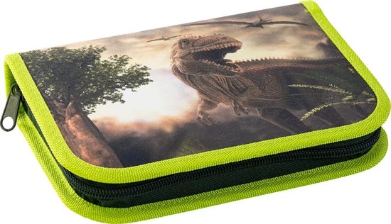 Pennenetui gevuld Dino ass. met: 12 kleurpotloden,