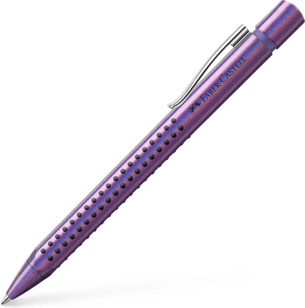 Balpen FC Grip Glam XB 15st, ass. kleuren zilver, parel, paars: