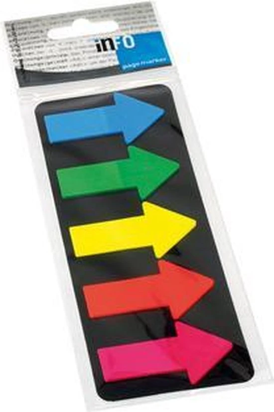 Info Page Markers arrow film 25x45mm, 5 kleuren