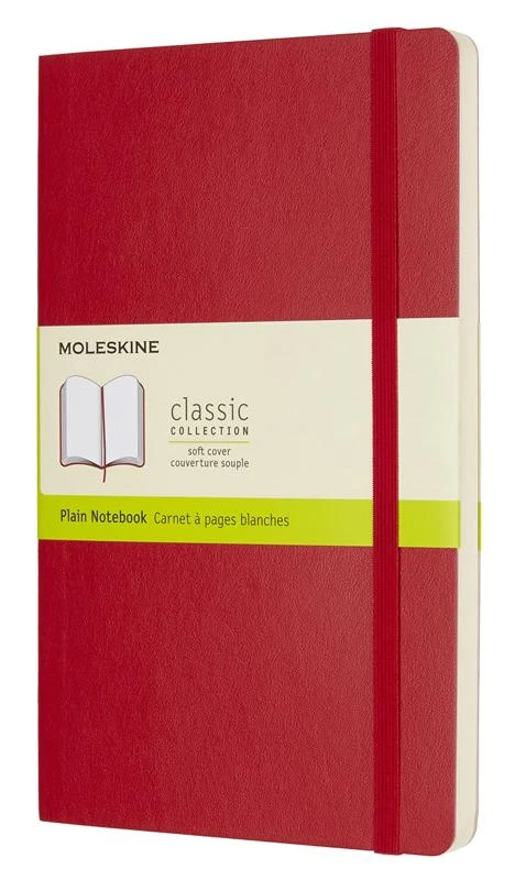 Notebook Large Plain Soft Cover Scarlet Red