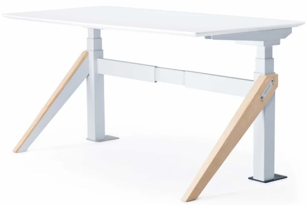 Zit-sta bureau Koplus Kin, 160x80cm, wit+hout