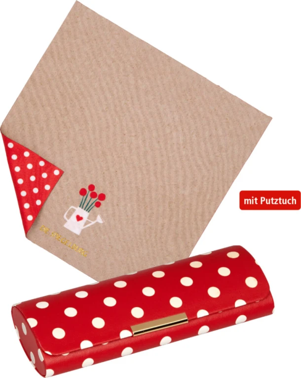 Brillenkoker met doekje Fröhliche Tupfen