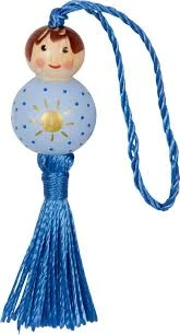 Gelukspoppetje blauw met zonnetje