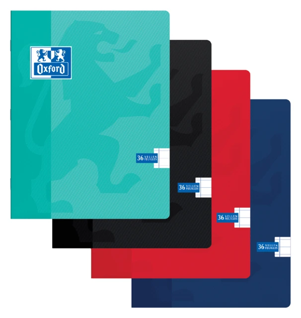 Schrift Oxford School 90gr. A5 72blz gelinieerd assorti