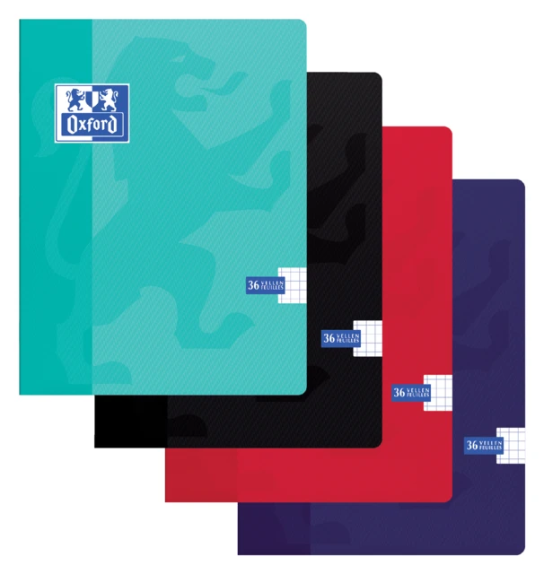 Schrift Oxford School A5 72blz ruit 5mm assorti