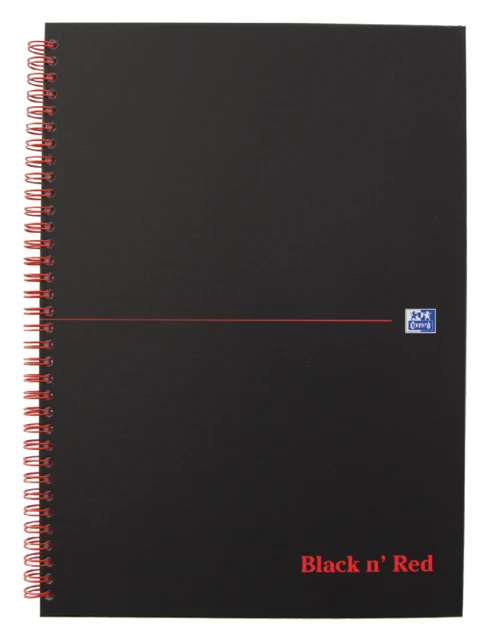 Notitieboek Oxford Black N‘ Red A4 70v Gelinieerd
