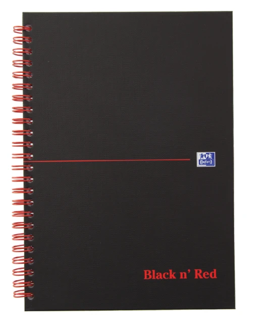 Notitieboek Oxford Black N‘ Red A5 Karton 70v Gelinieerd