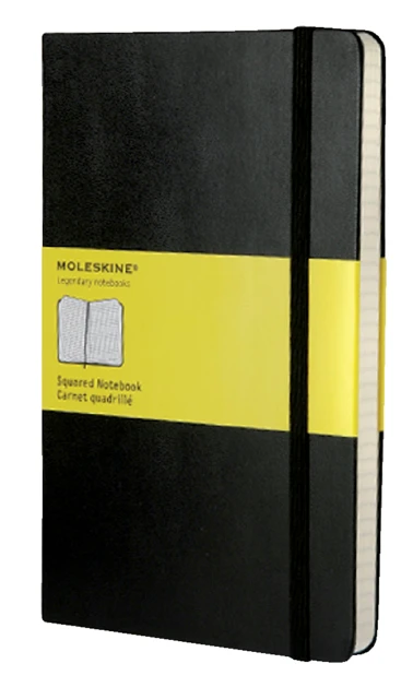 Notebook Large Squared Hard Cover Black