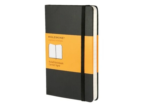 Notebook Pocket Ruled Hard Cover Black