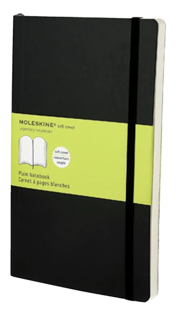 Notebook Large Plain Soft Cover Black