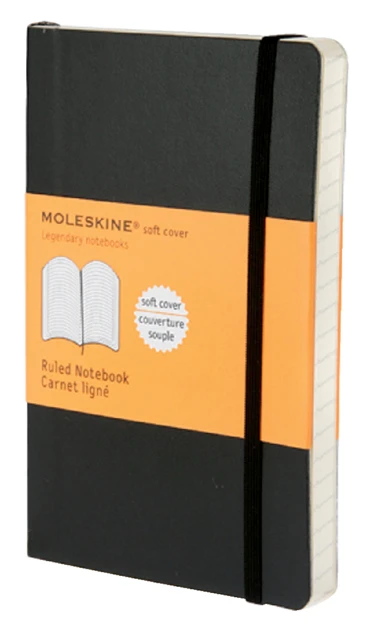 Notebook Pocket Ruled Soft Cover Black