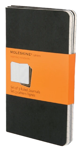 Schrift Moleskine lijn pocket 90x140mm zwart pk 3