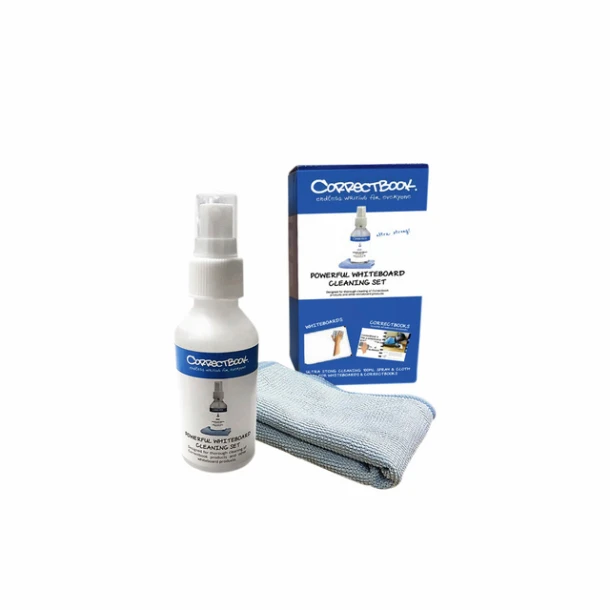 Schoonmaakkit Correctbook spray en microfiber doek
