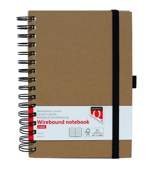 Notitieboek Quantore A5 Lijn Spiraal Kraft