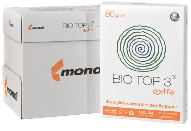 Kopieerpapier A4 80gr biotop 3 naturel; pk 500 vel