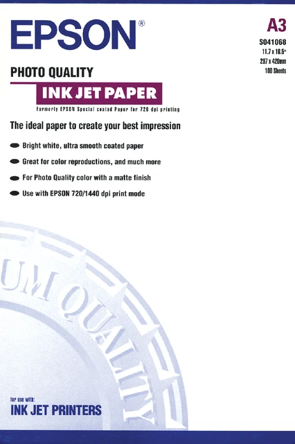 Inkjetpapier Epson S041068 A3 104gr