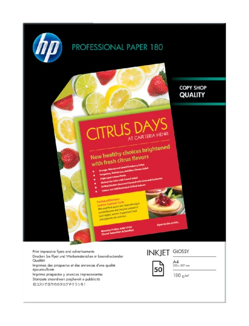 Inkjetpapier HPC6818A, 180gr. dubbelz. A4; 50vel