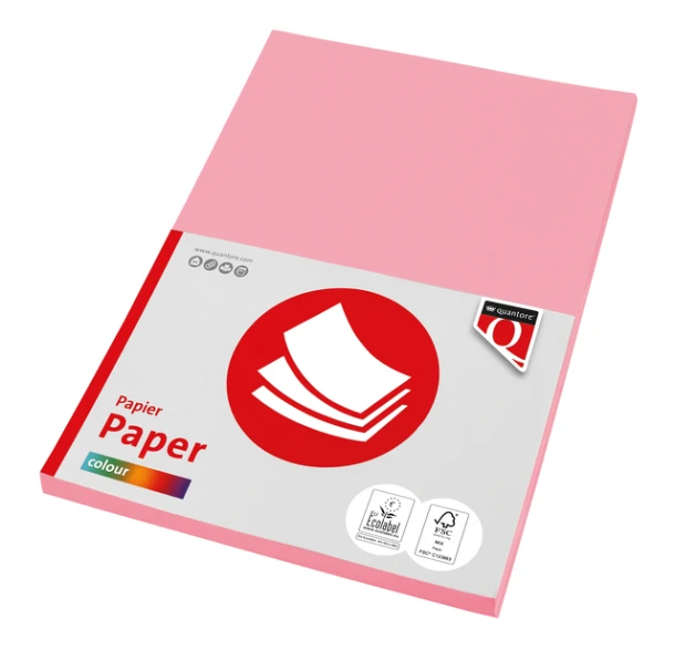 Kopieerpapier Quantore A4 80gr lichtroze 100vel