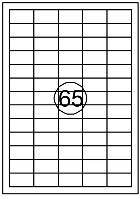 Etiket Quantore 38.1x21.2mm 6500 stuks