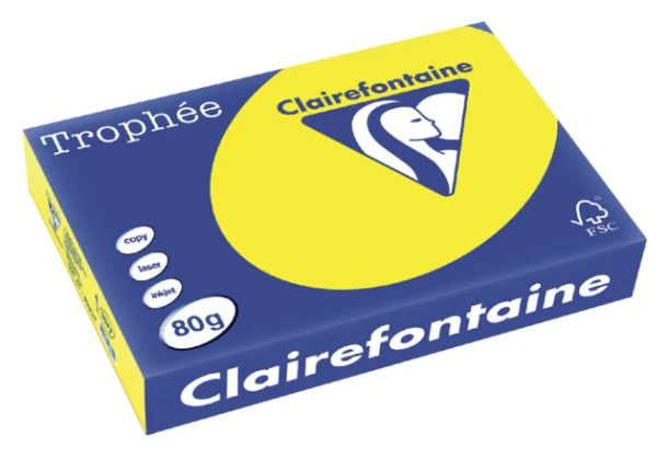 Kopieerpapier Trophee A4 80gr zonnegeel 500vel