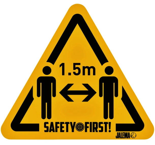 Waarschuwingssticker Jalema Pijl Houd Afstand Gl/Z