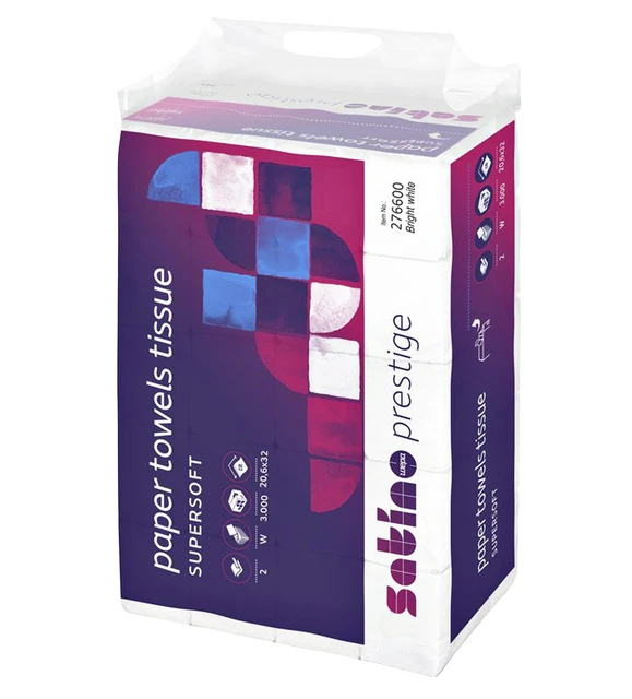 Handdoek Satino Prestige W-Vouw 21x32cm 2-Laags 3000st