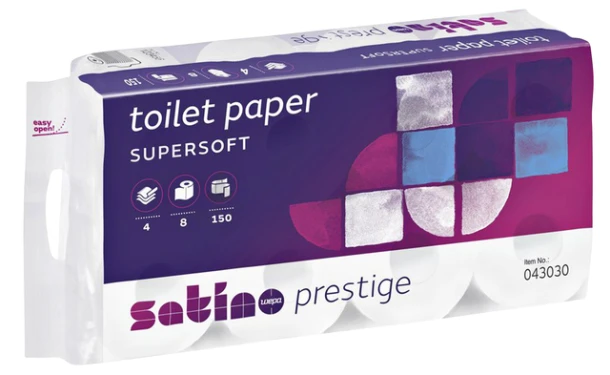 Toiletpapier Satino Prestige 4-laags 150vel8rolWit