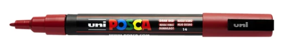 Marker Posca ronde punt fijn Donkerrood PC3M RF