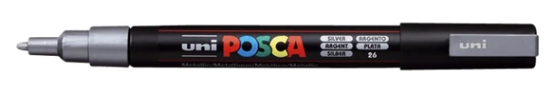 Paintmarker Uni POSCA PC3M fijn zilver