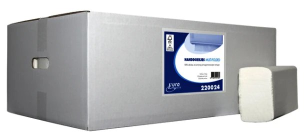 Handdoek Euro Multifold 2laags 24x20.6cm