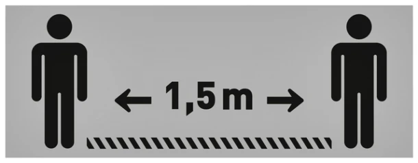 Vloersticker Opus 2 40x15cm Licht Grijs/Zwart