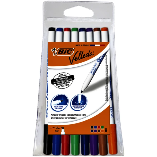 Viltstift Bic Velleda Whiteboard 1721 Etui 8st ass