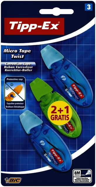 Correctieroller Tipp-Ex Micro Twist 5mmx8m 2+1 Gra