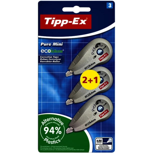 Correctieroller Tipp-Ex Pure Mini 5mmx6m 2+1 Gra