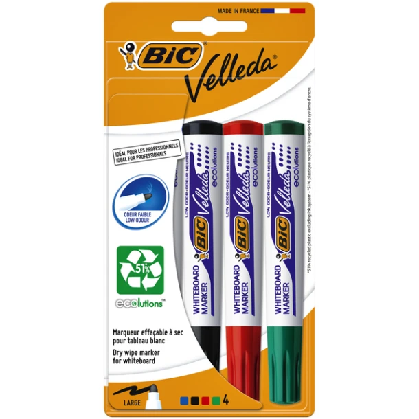 Viltstift Bic Velleda Whiteboard 1704 Ass