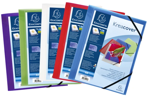 Elastomap Exacompta Kreacover A4 3-Klep Assorti