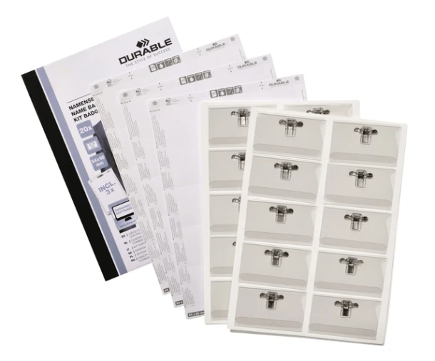 Badge Durable Met Combiklem 54x90mm ds a 20