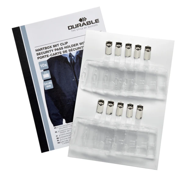 Badge Durable Security Met Clip 54x85mm