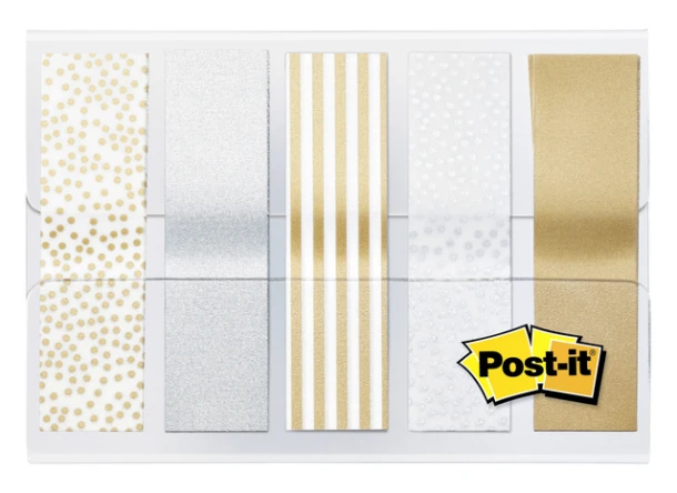 Indextabs Post-It 684 12x43mm Metalic Goud Zilver