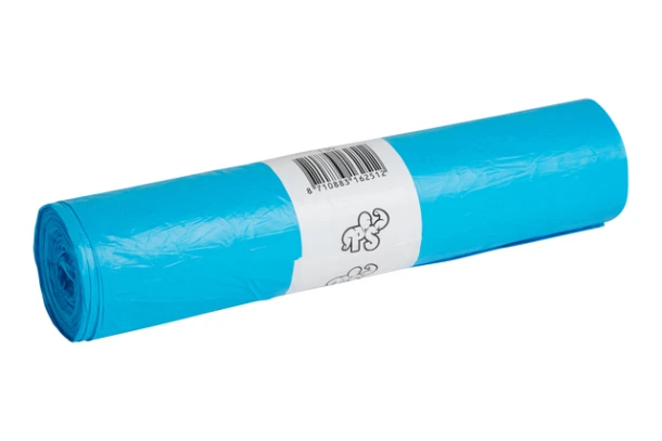 Afvalzak Powersterko HDPE T23 58x100cm 70L blauw rol à 25 stuks