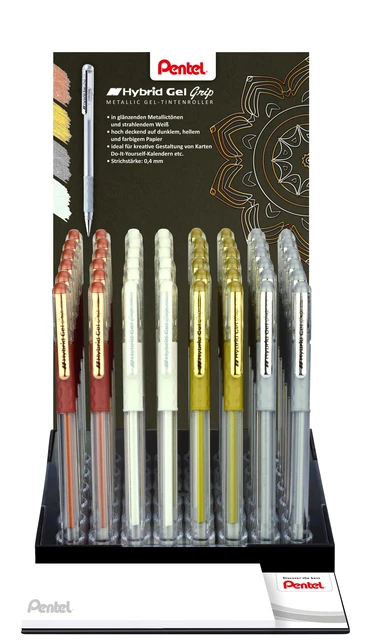 Gelschrijver Pentel K118 Grip medium assorti 4 kleuren
