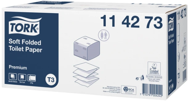 Toiletpapier Tork T3 114273 Premium 2laags 252vel 30pak