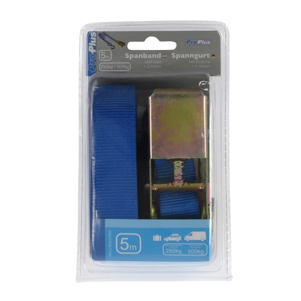 Spanband Proplus 5m Met Ratel + 2 Haken Blauw