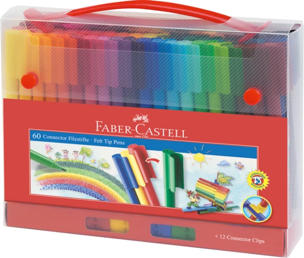 Kleurstift Faber-Castell Connector 60st Koffer