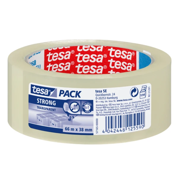 Verpakkings tape Tesa 57165 strong 38mmx66m transp