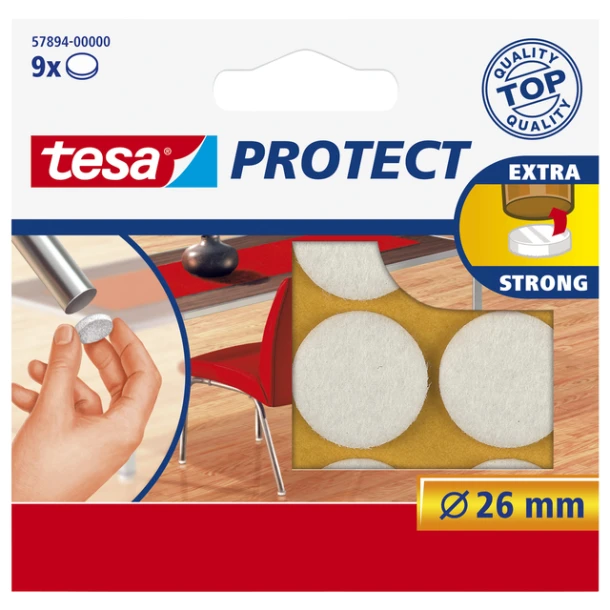 Beschermvilt tesa® Protect anti-kras Ø26mm wit 12 stuks